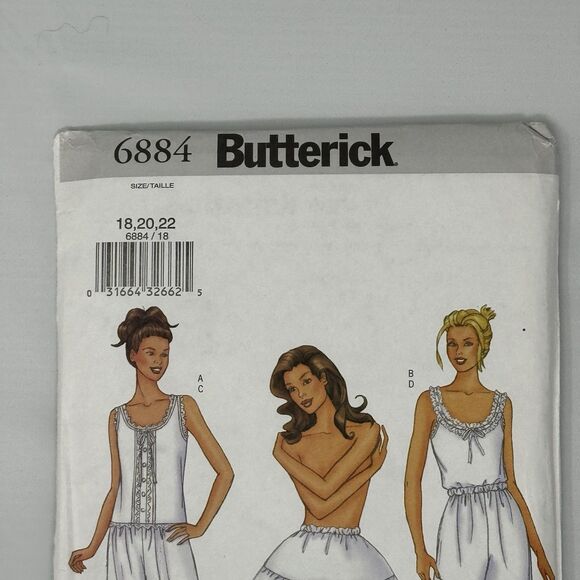 Camisole Pantaloons Hoop Petticoat 18 - 22 Costume Butterick 6884 Sewing Pattern - Picture 3 of 11